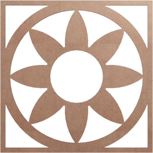 Ekena Millwork Blume Wood Fretwork Pierced Ceiling Medallion, Wood (Paint Grade), 24"OD x 8 3/8"ID x 3/8"T CMWP24X24X0375BLMF - main